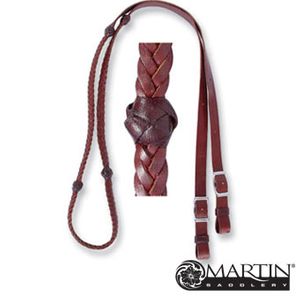 Martin Saddlery 7/8" Barrel Rein, 5 Plait with Braided Knots