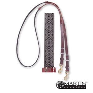 Martin Saddlery Barrel Rein, 3/4" non-slip Biothane with Latigo Leather Ends 