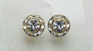 MEDIUM RONDELL CRYSTAL SHOW EARRING-GOLD FINISH