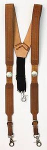 Nocona Buffalo Nickle Leather Suspenders