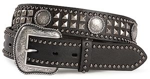 Nocona Studded Concho Leather Belt