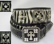 Nocona wide zebra print hair on ladies western belt