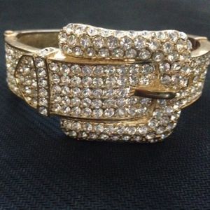 Rhinestone hinged buckle bracelet 