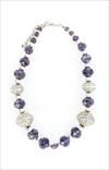 Silver and Purple Bead Necklace