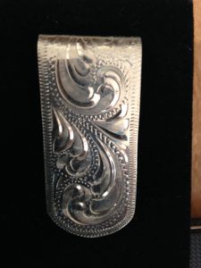 Sterling Silver Engraved Money Clip