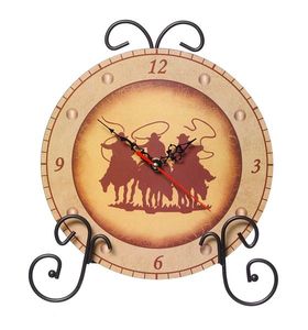 Three Running Cowboys Clock