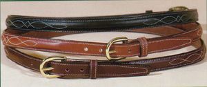 Tory Leather Raised Belt wtih Fancy Bridle Stitch 