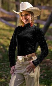 TuffRider Slinky Crystals Ladies Turtleneck