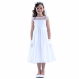 open lace back dress The Organza Dress- Customizable with 17 Sash Colors! – Us Angels main image 0