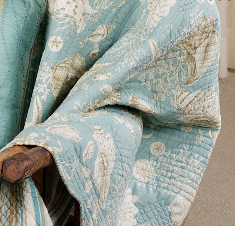 Natural Shells Quilted Throw