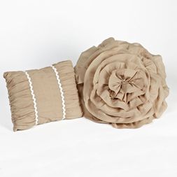 Tiana Taupe Ruched Pillows (set of two)