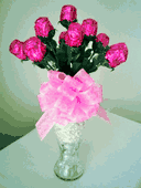 Foiled Sweetheart Solid Milk Chocolate Roses Gift Vase (1 Doz.)