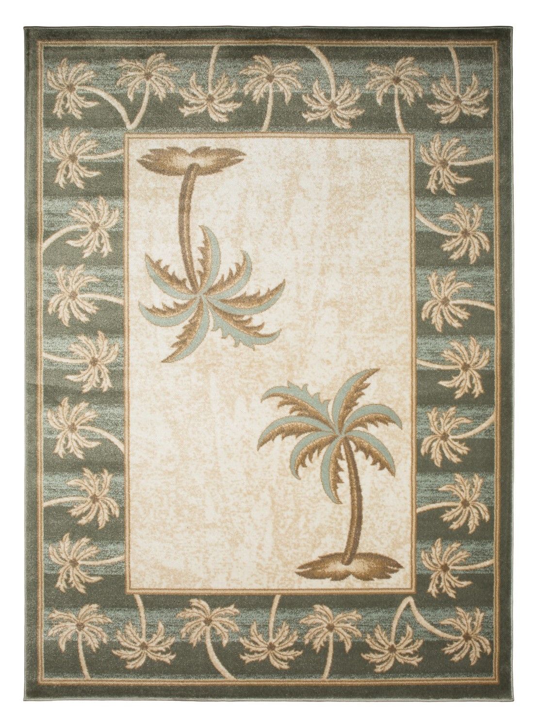 Beige/Bone Bahamas Palm Tree Rug 2320 Bahamas Throw Rugs