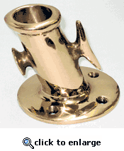Davey & Company Bronze Raked Flagstaff Socket - With Cleat & Button ( 1" to 1 1/2" Tube Sizes )