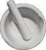 White Porcelain Pestle & Mortar Set ( Size: 5" ) White Porcelain Pestle & Mortar Set ( Size: 5" )