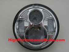 LED 5-3/4 inch Chrome Projector Headlight for Harley Davidson Motorcycles