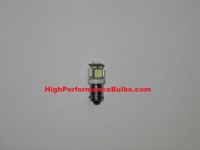 HPX 64132 (BAX9S base) WhiteLED bulb with 5 High Output LEDs (single bulb) Part # BAX9SW5