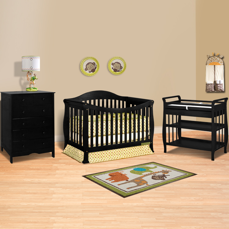 AFG 3 Piece Nursery Set Allie Convertible Crib, Nadia Changing Table, and Molly 6 Drawer