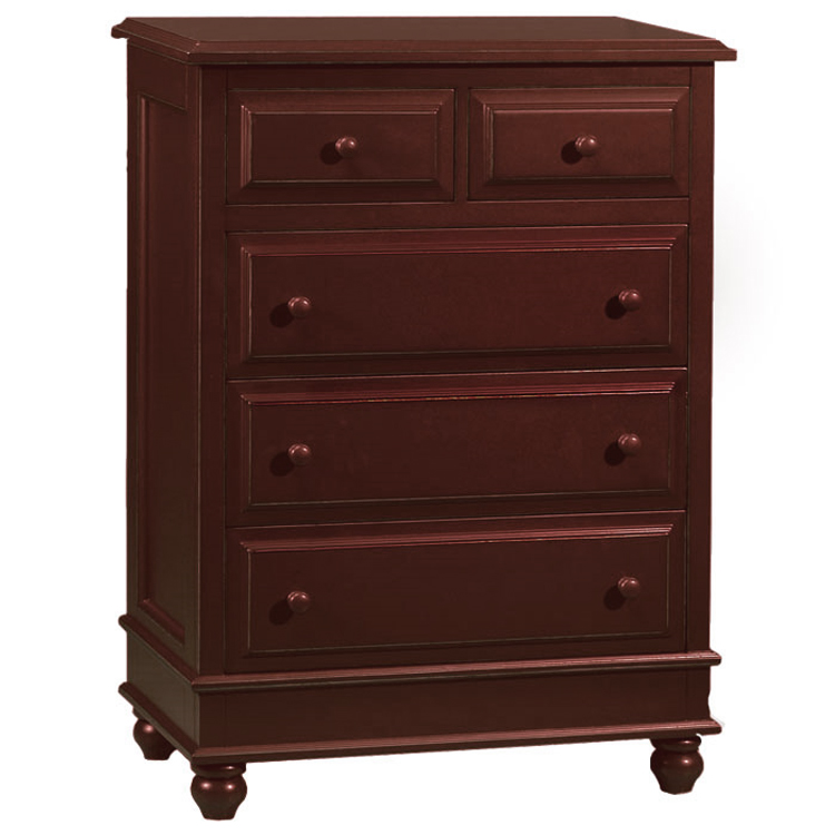 Alligator Monterey Collection 5 Drawer Chest in Walnut at