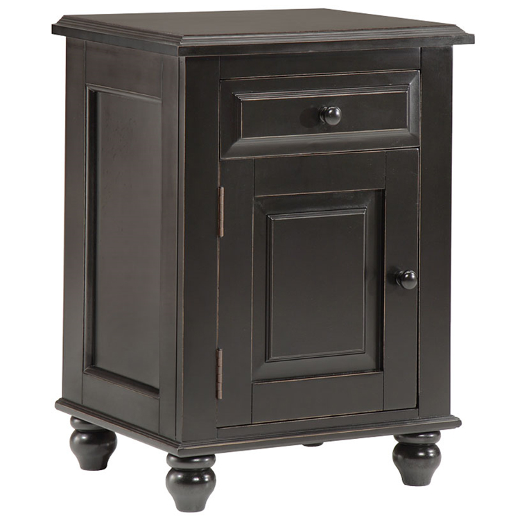 Alligator Monterey Collection Single Door Nightstand in Antique Black