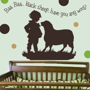 Alphabet Garden Designs Baa Baa Black Sheep Boy Wall Decal