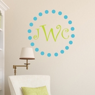 Alphabet Garden Designs Dotz and Curlz Monogram Vinyl Decal
