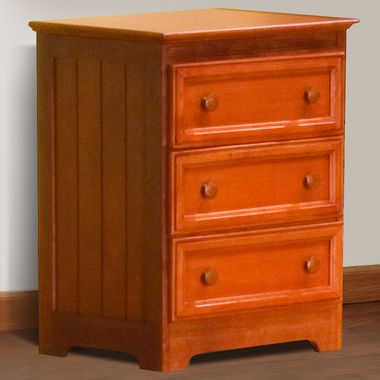 Atlantic Furniture Manhattan 3 Drawer Night Stand in Light Cherry - Click to enlarge