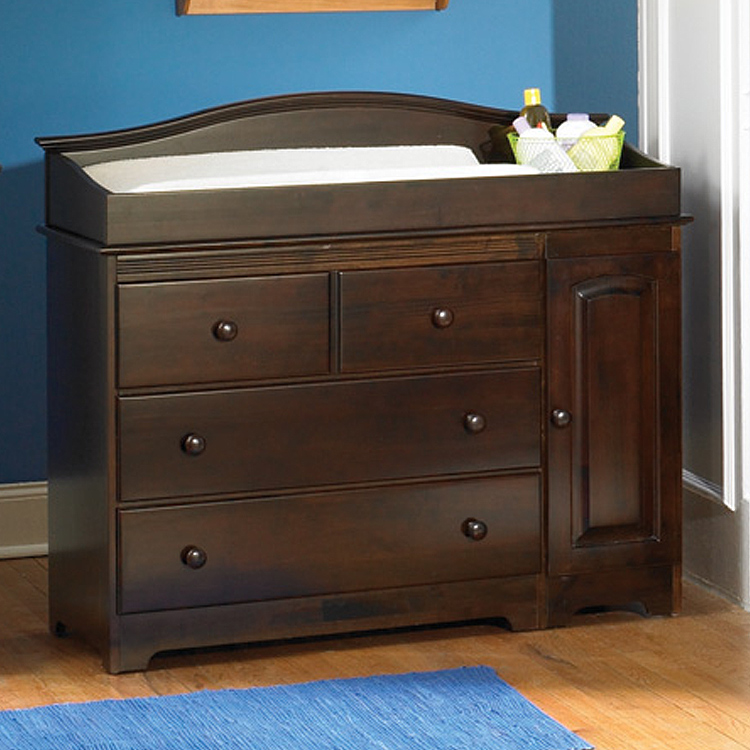 dark brown changing table dresser Emerson 3 Drawer Dresser with Changing Top