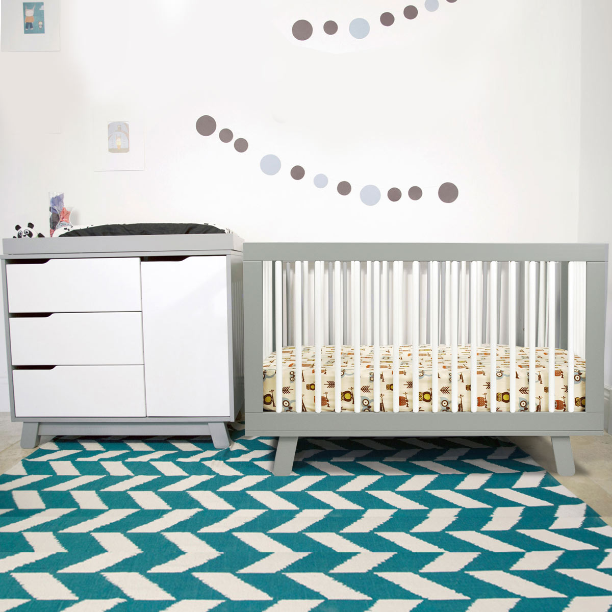 Babyletto Hudson 2 Piece Nursery Set 3 in 1 Convertible Crib and