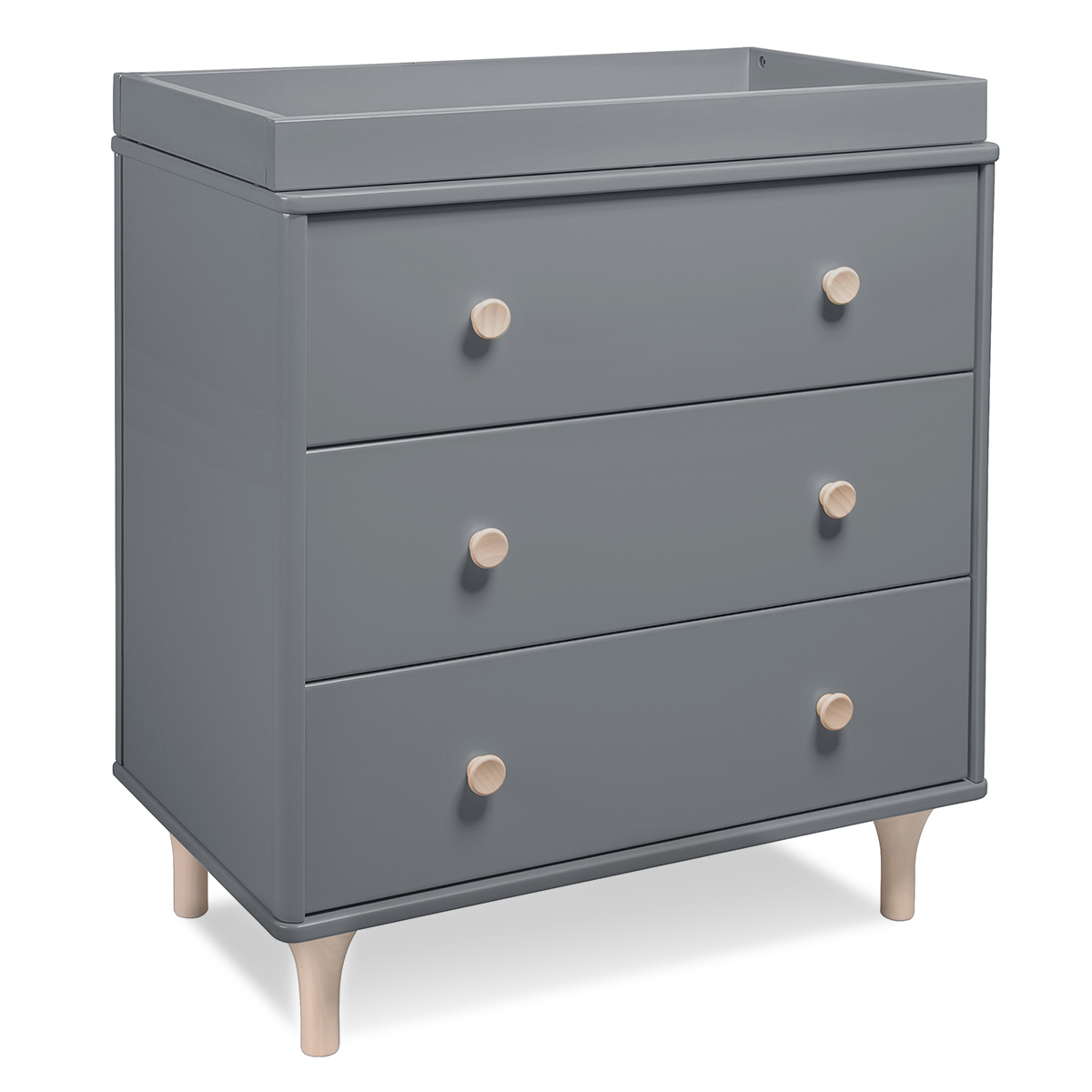 Babyletto Lolly 3 Drawer Dresser Changer w/ Removable Changing Tray in Grey/Washed  Natural FREE SHIPPING