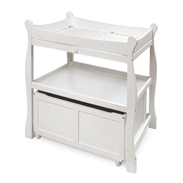 Badger Basket Changing Table with Lower Storage Cart White FREE