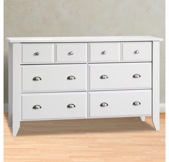 Child Craft Relaxed Traditional Double Dresser - Matte White