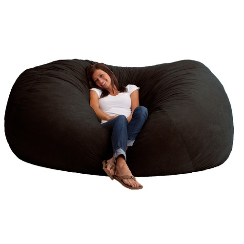 Comfort Research 7 Ft XXL Fuf Chair in Black Onyx Suede FREE SHIPPING