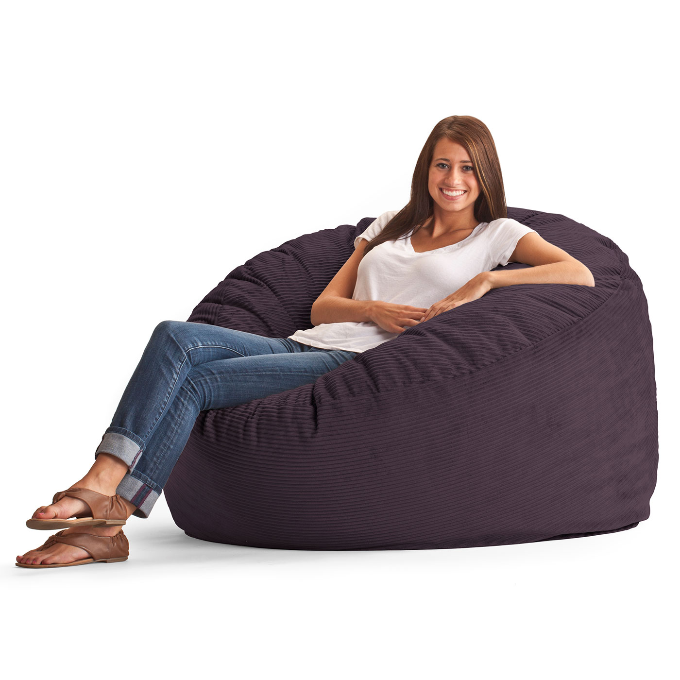 Comfort Research Big Joe Fuf King Foam Filled Chair in Eggplant