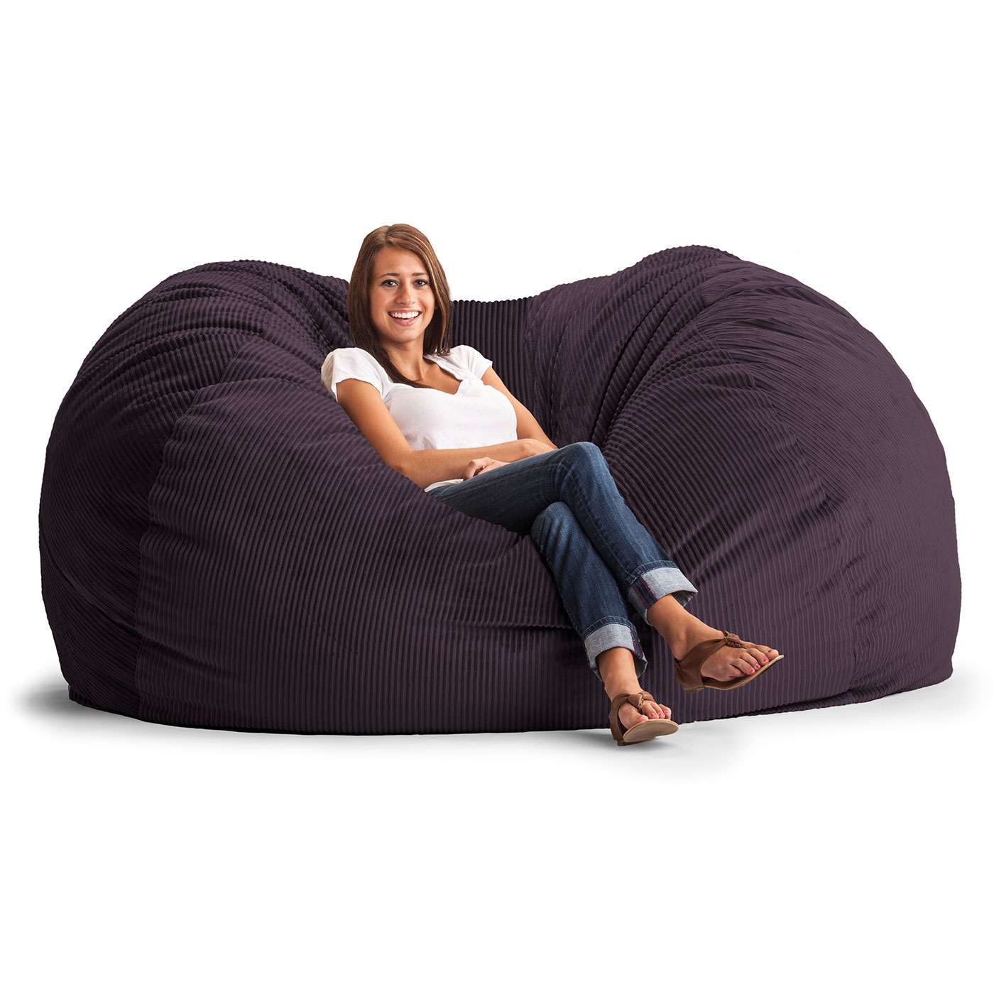 Comfort Research Big Joe Fuf XXL Foam Filled Chair in Eggplant