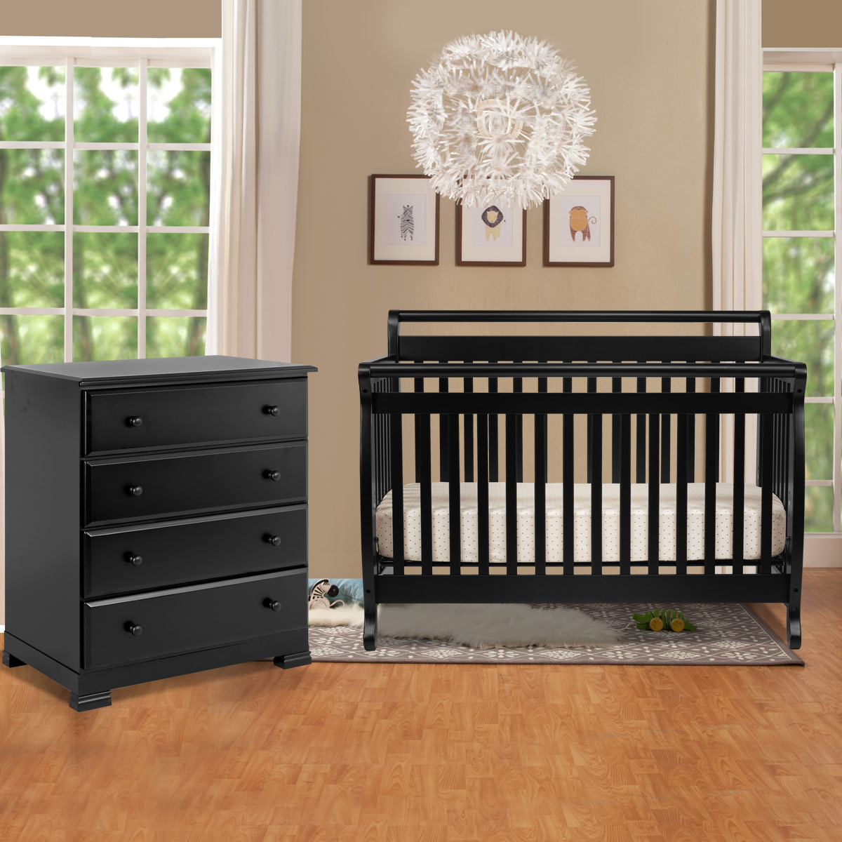 DaVinci 2 Piece Nursery Set Emily 4 in 1 Convertible Crib and Kalani