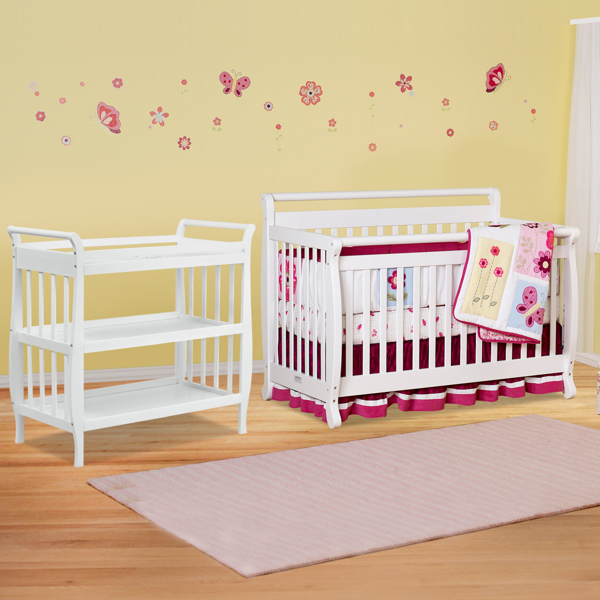 Da Vinci 2 Piece Nursery Set Emily 4 in 1 Convertible Crib and Sleigh