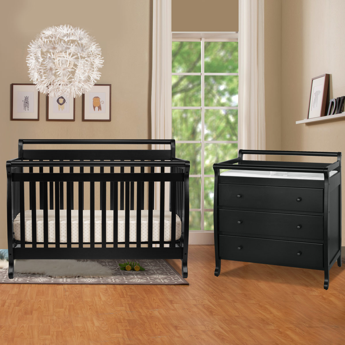 DaVinci 2 Piece Nursery Set Emily 4 in 1 Convertible Crib with