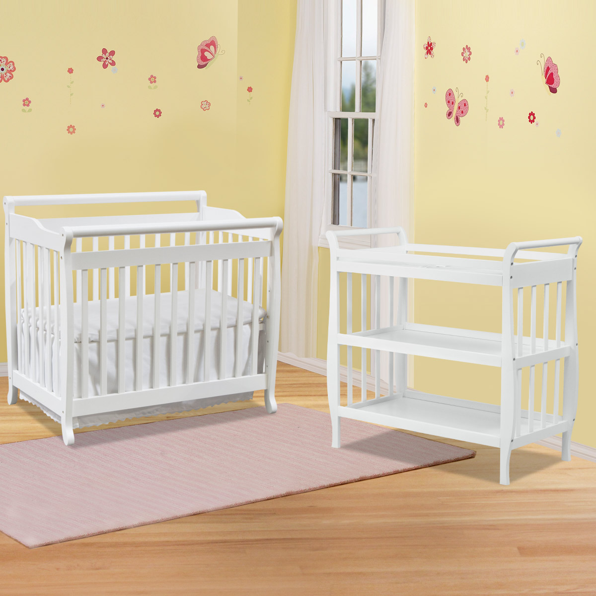 DaVinci 2 Piece Nursery Set Emily Mini 2 in 1 Convertible Crib and