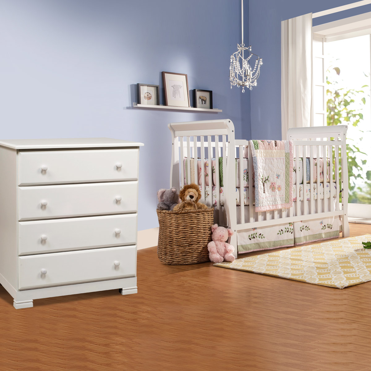 DaVinci 2 Piece Nursery Set Jamie 4 in 1 Convertible Crib and Emily 4