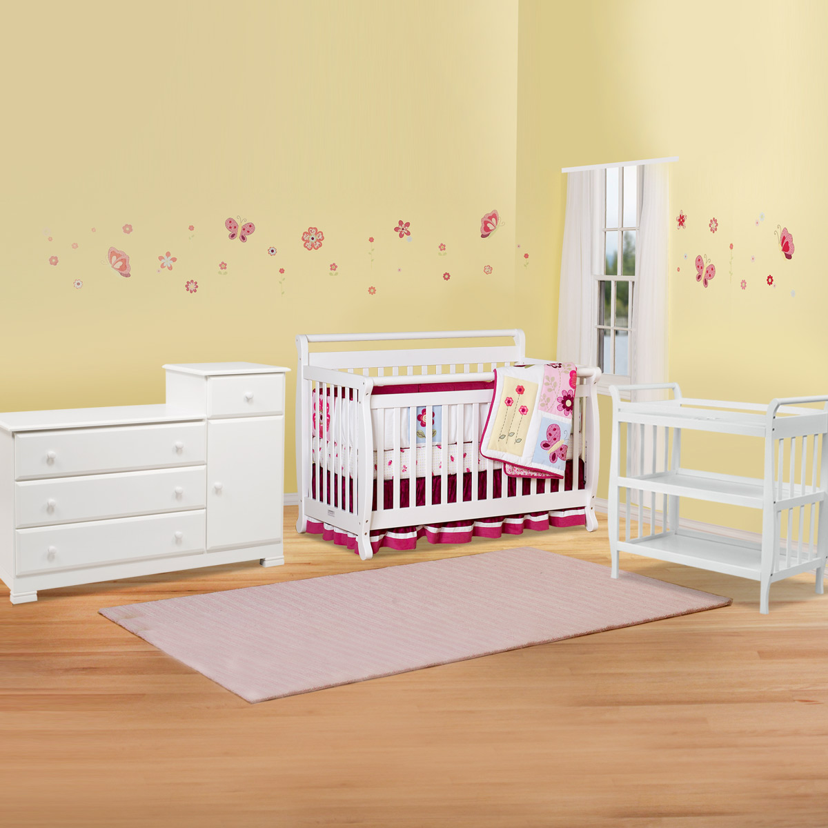 Da Vinci 3 Piece Nursery Set Emily 4 in 1 Convertible Crib, Sleigh Changer & Kalani