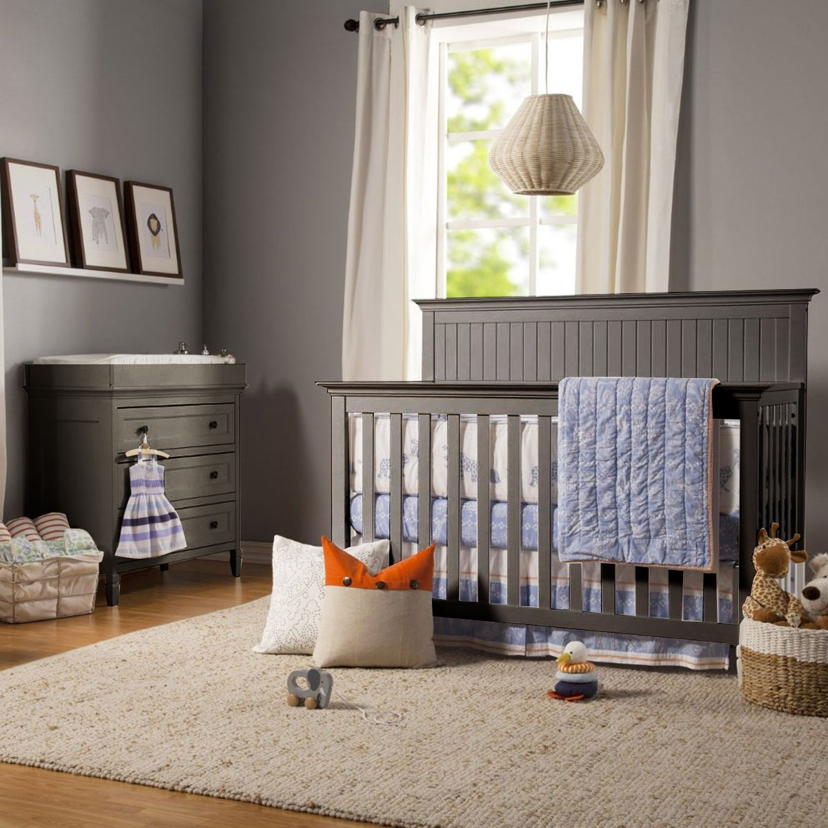 DaVinci Perse 2 Piece Nursery Set 4in1 Convertible Crib and 3