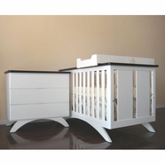 Eden Baby 2 Piece Nursery Set - Madison Convertible Crib and Dresser in Espresso and White