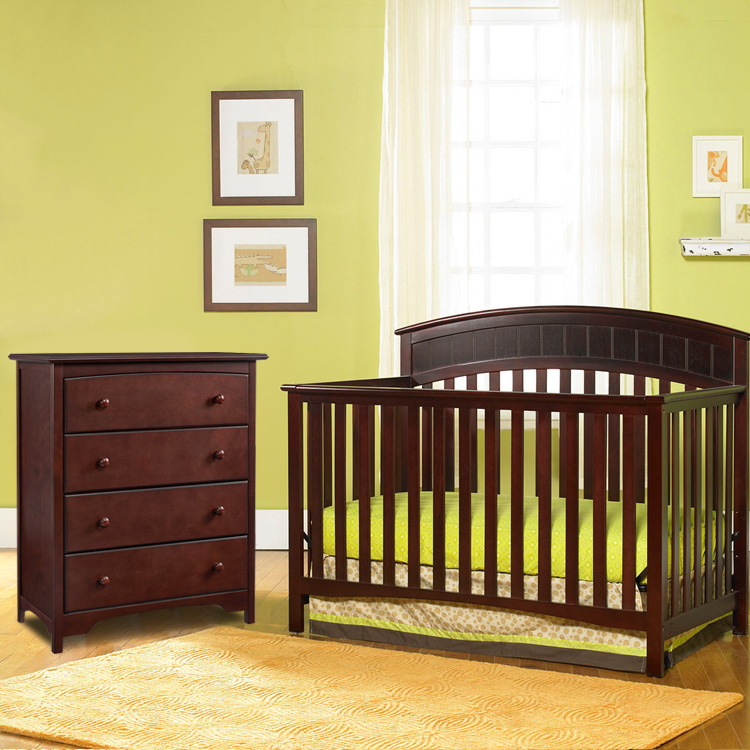 Graco Cribs 2 Piece Nursery Set Charleston Convertible Crib and 4