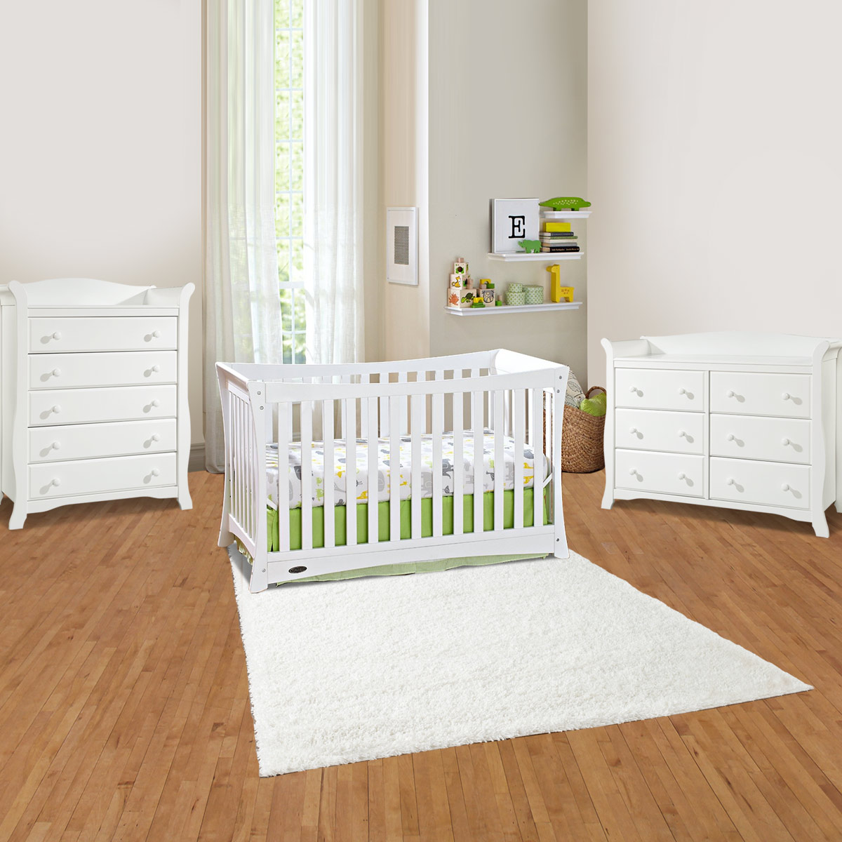 Graco Cribs Tatum 3 Piece Nursery Set 4in1 Convertible Crib, Avalon
