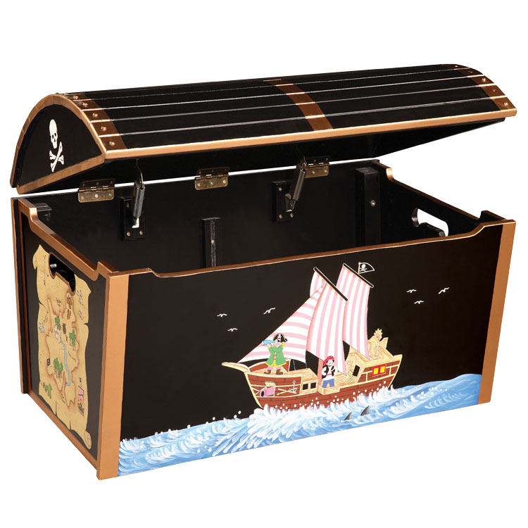 Kids Pirate Treasue Chest Toy Box by Guidecraft - FREE SHIPPING