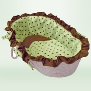 Hoohobbers Dots Green Moses Basket