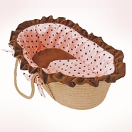 Hoohobbers Dots Pink Moses Basket