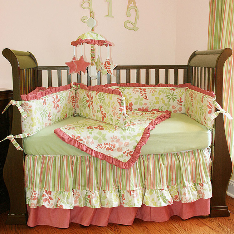 Hoohobbers Leaves 4 Piece Crib Bedding Set FREE SHIPPING
