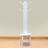 Kid's Korner Clothes Tree with Stool in White